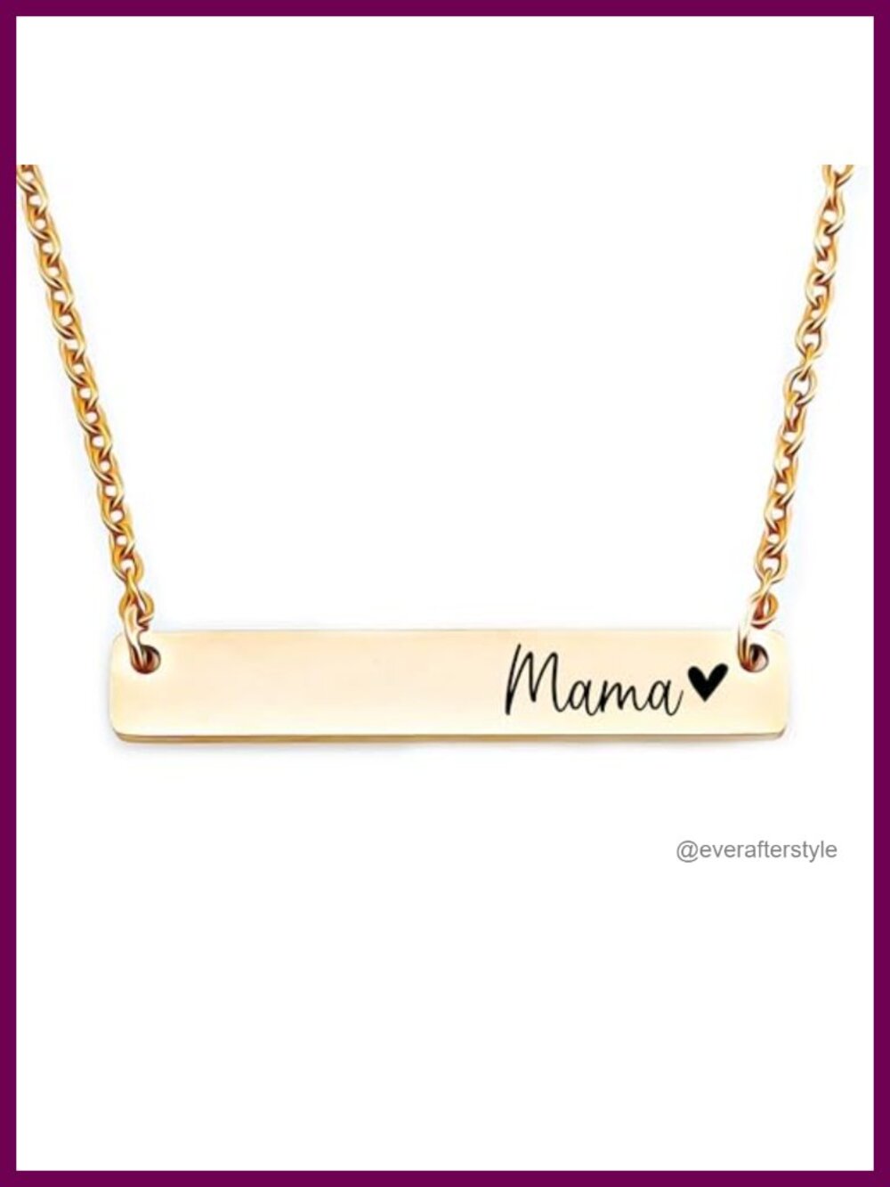 Stainless Steel Bar Necklace with Keepsake Tin Set for Women
